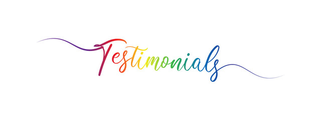 letter testimonials script calligraphy banner colorful