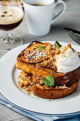 French toast breakfast on plate