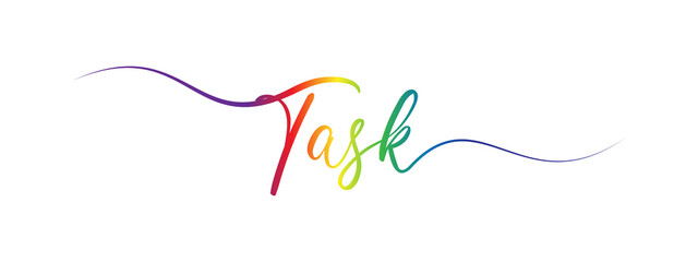 letter task script calligraphy banner colorful