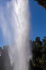Large waterfall and crystal clear water. Located in the Argentine Patagonia. Saltillo de las Nalcas, Nahuel Huapi National Park. 