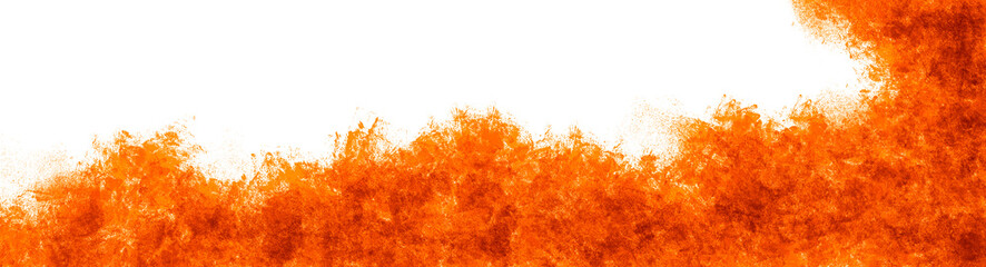 Orange paint color explosion isolated white background. Splash. Industrial print concept background
