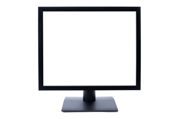 blank computer screen. desktop lcd monitor isolated on a white background. computer hardware