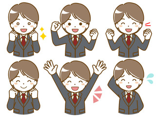 スーツを着た男性の楽しい表情