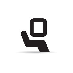 window seat in plane icon vector
