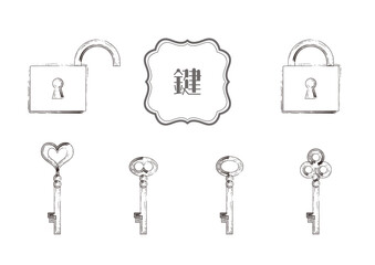 アンティークな鍵のイラスト②