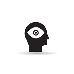 human head with eye icon vector illustration