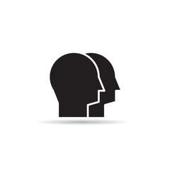 human heads icon vector on white background