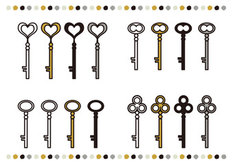 アンティークの鍵　4種