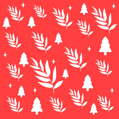 Christmas decorations doodle vector pattern, Christmas. Holiday composition with Xmas decorations. New Year  wrapping paper