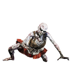 Zombie Woman, 3D Rendering, 3D illustration