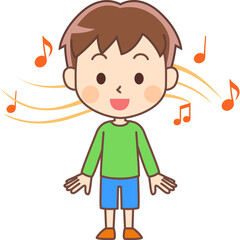 音楽を聴く少年