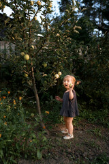 girl in the apple garden