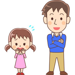 焦る少女と落ち着いた男性