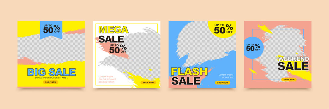 Cute colorful social media banner