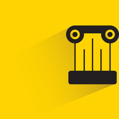 roman pole with drop shadow on yellow background