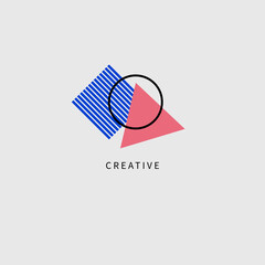 Creative geometric logo for advertising agency or brand