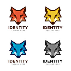 fox geometric full color logo vector