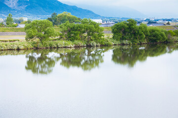 Fototapeta na wymiar 長良川大橋から見た長良川