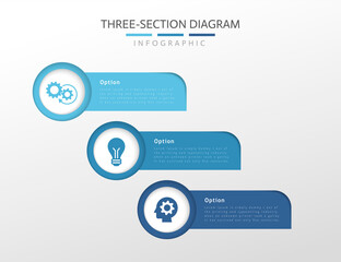 Three section diagram infographics