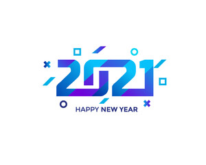 Happy New Year 2021 Logo Design Vector Template 