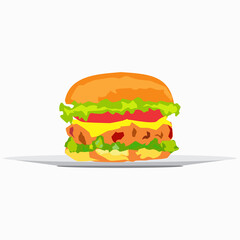 hamburger on a white background