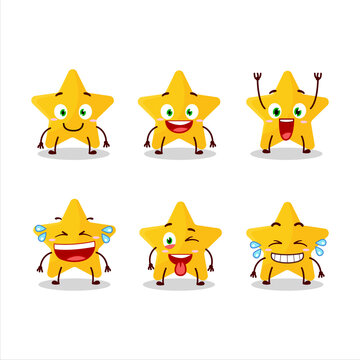Cartoon character of yellow star with smile expression