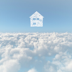 雲海と家の雲