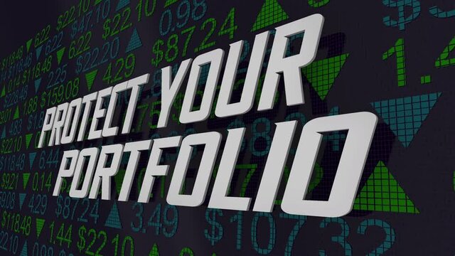 Protect Your Portfolio Stock Market Investment Reduce Risk 3d Animation