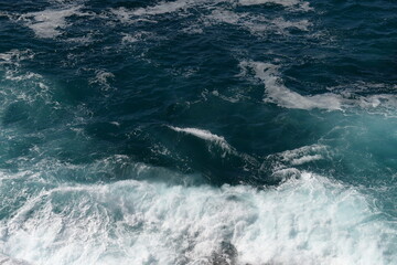 Australian waves with the blue water and was on the sunny day in Sydney, Australia