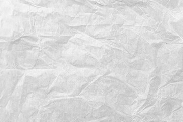 White crumpled paper texture background and free space