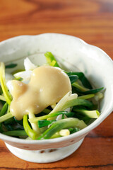 キモトとヤリイカ酢みそ和え