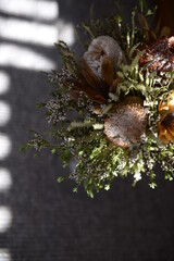 The Australian bush flower bouquet with the sunlight