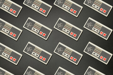 still life of retro console controls