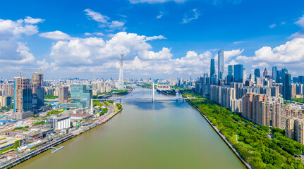 Fototapeta na wymiar CBD scenery of Guangzhou City, Guangdong Province, China