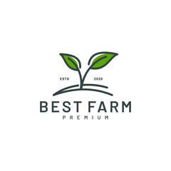 Farm logo design vector illustration, nature icon logotype