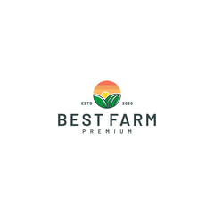 Farm logo design vector illustration, nature icon logotype