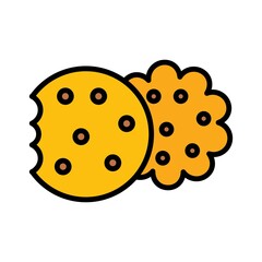Biscuit Flat Icon Vector Logo Template Illustration