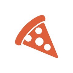 Pizza Flat Icon Vector Logo Template Illustration