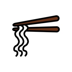 Noodle Flat Icon Vector Logo Template Illustration