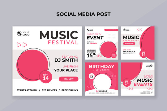 Music festival banner. Suitable for music flyer or poster and social media post template