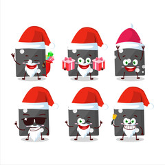 Santa Claus emoticons with black dice cartoon character