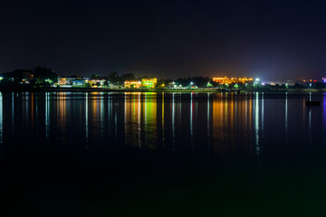 Fateh Sagar lake, during night