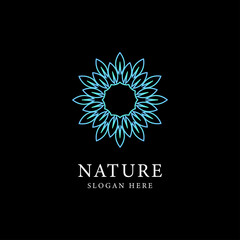 Flower logo design with line art style. logos can be used for spa, beauty salon, decoration, boutique.