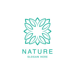 Obraz premium Flower logo design with line art style. logos can be used for spa, beauty salon, decoration, boutique.