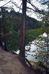 Blue Lake in the Chernigow region, Ukraine. Former quarry of quartz sand for glass production. Popular local resort at present