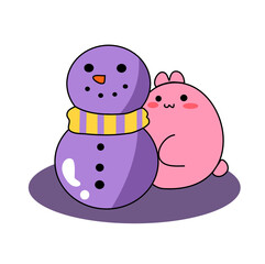 snowman and bunny