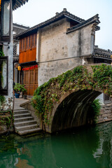 The architectures and rivers in Zhouzhuang, a ancient Chinese village in Jiangsu, China.