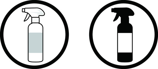 白と黒2本のスプレーボトル【アイコン】
