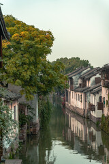 Fototapeta na wymiar The architectures and rivers in Zhouzhuang, a ancient Chinese village in Jiangsu, China.