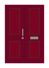 Front door. Isolated on white background. Flat design. Vector illustration.